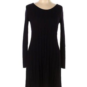 Eliza J Black Scoop Neck Long Sleeve A Line Sweater Dress L